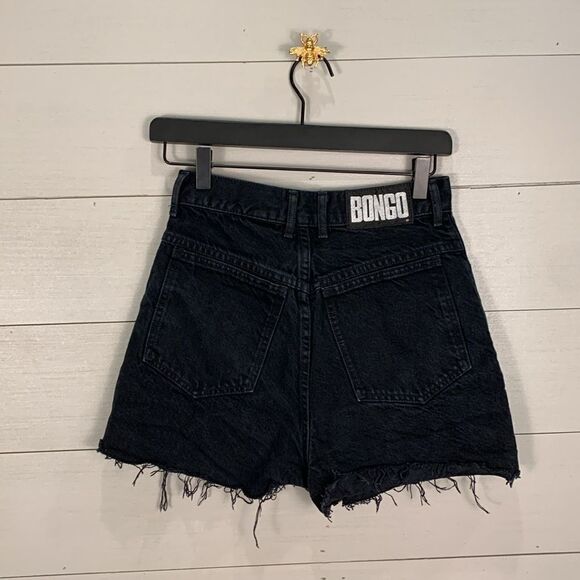 Vintage bongo black denim cut off high waist jeans shorts women’s size 5 cotton - Picture 6 of 9